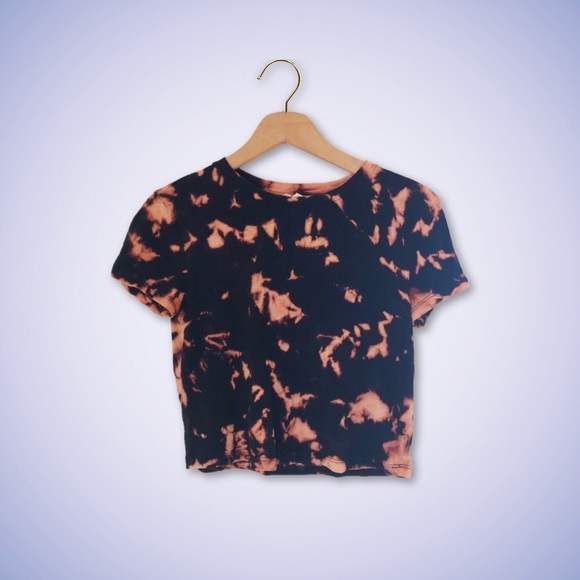 black bleached crop top